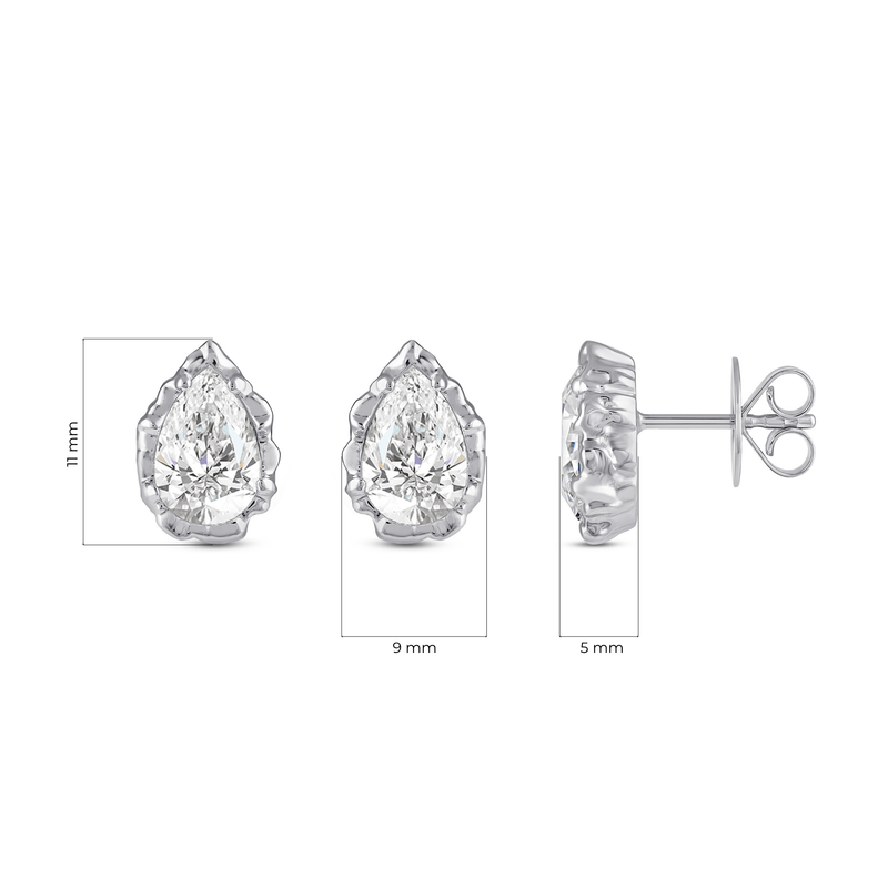Icona Pear Solitaire Earrings