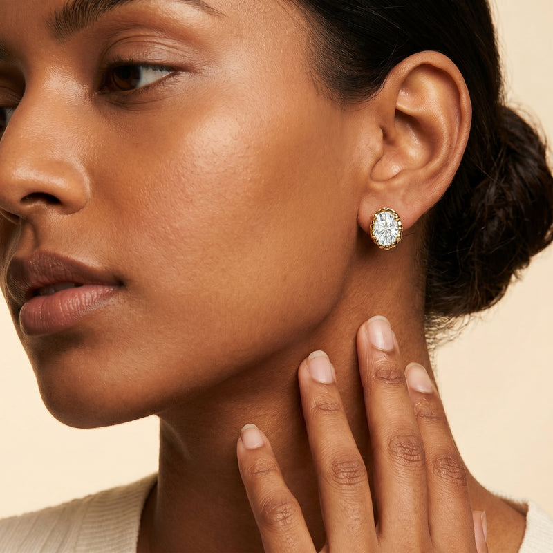 Icona Oval Solitaire Earrings