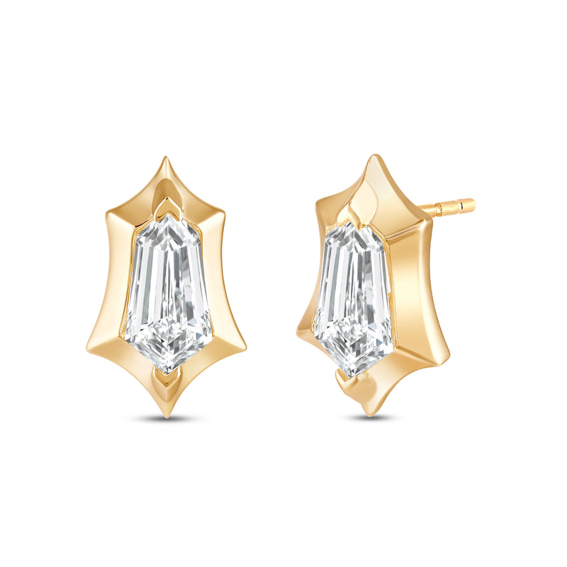 Marcelli Sheild Cut Solitaire Earrings