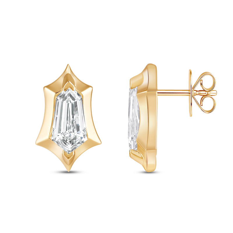 Marcelli Sheild Cut Solitaire Earrings