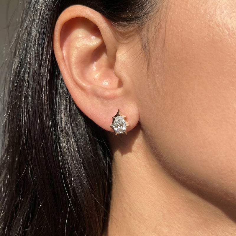 Marcelli Pear Solitaire Earrings