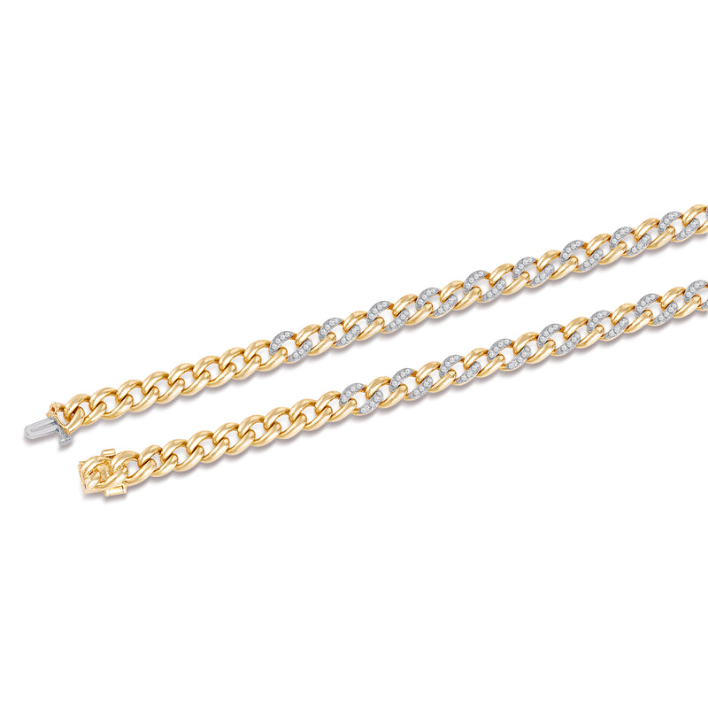 Aureo Alternating Diamond Cuban Necklace