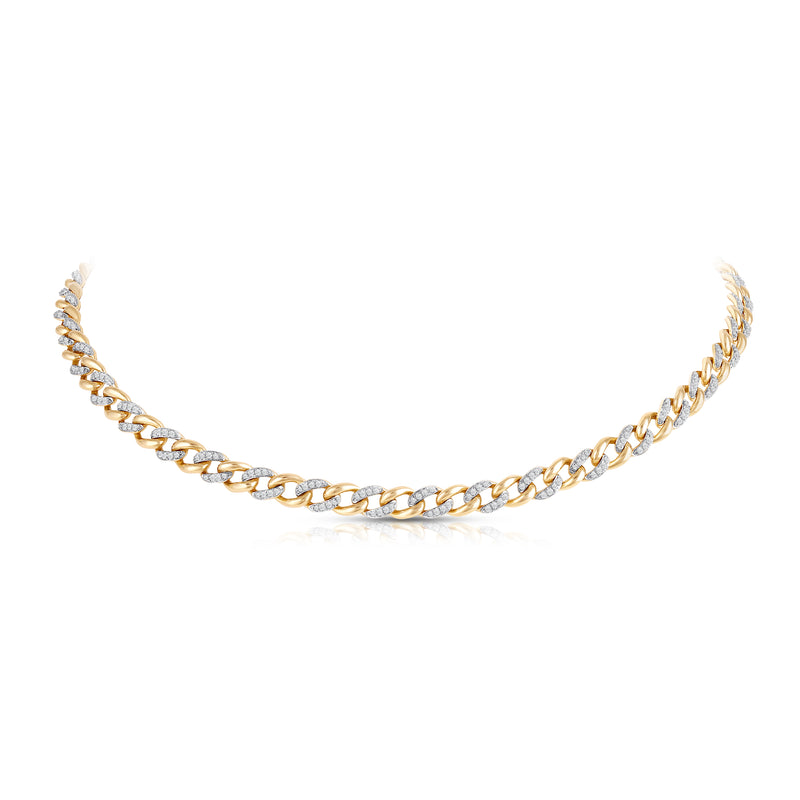 Aureo Alternating Diamond Cuban Necklace