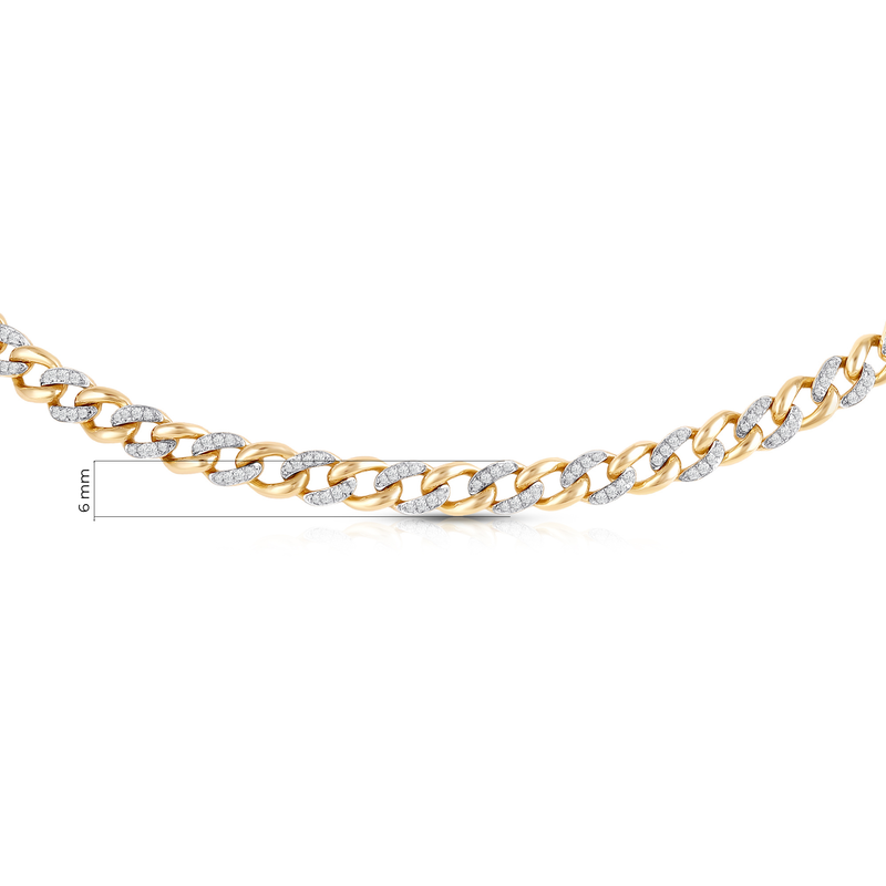 Aureo Alternating Diamond Cuban Necklace