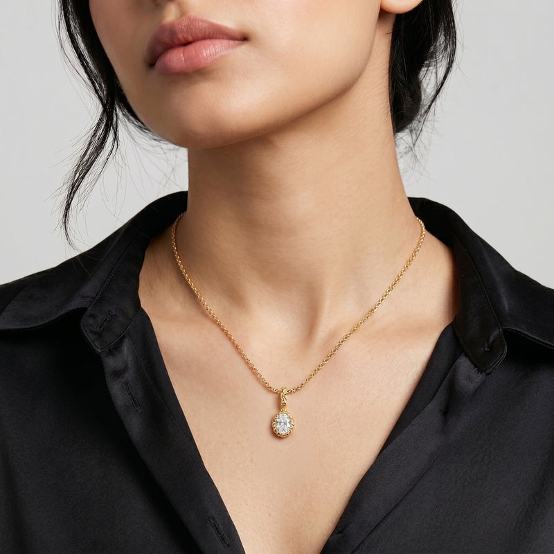 Icona Oval Solitaire Pendant