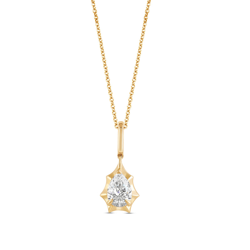 Marcelli Pear Lab Grown Diamond Solitaire Pendant