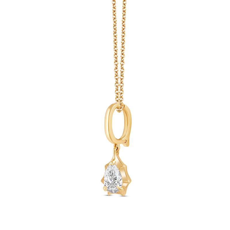 Marcelli Pear Lab Grown Diamond Solitaire Pendant