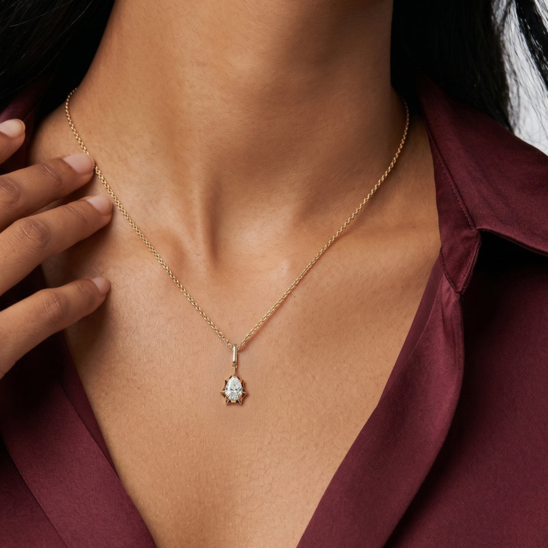 Marcelli Pear Solitaire Charm