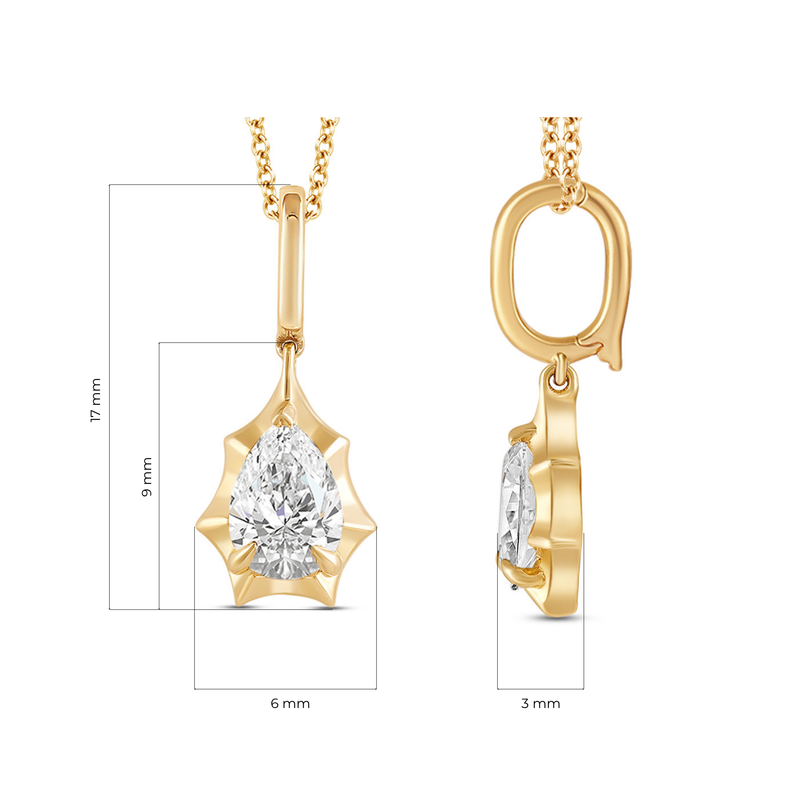 Marcelli Pear Lab Grown Diamond Solitaire Pendant