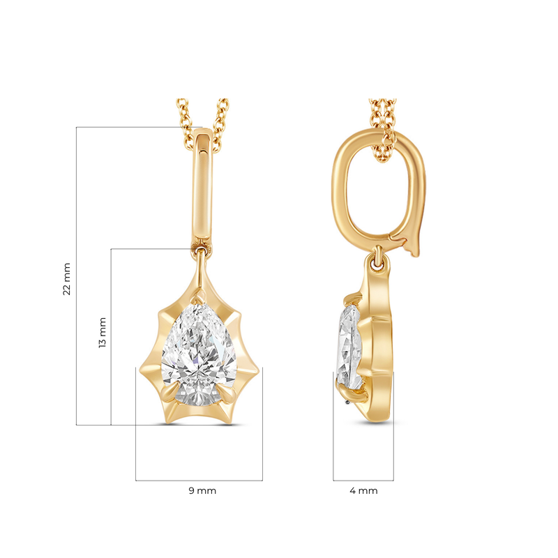 Marcelli Pear Solitaire Charm