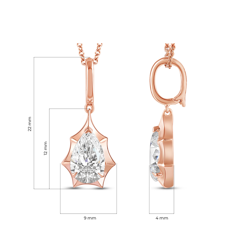 Marcelli Pear Solitaire Pendant