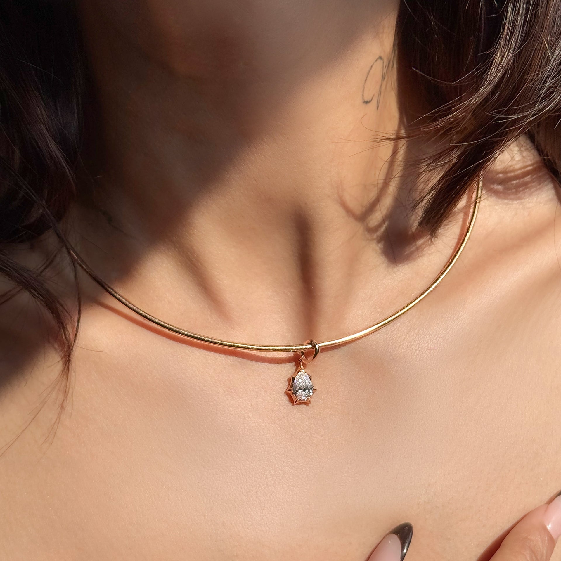 Marcelli Pear Solitaire Pendant