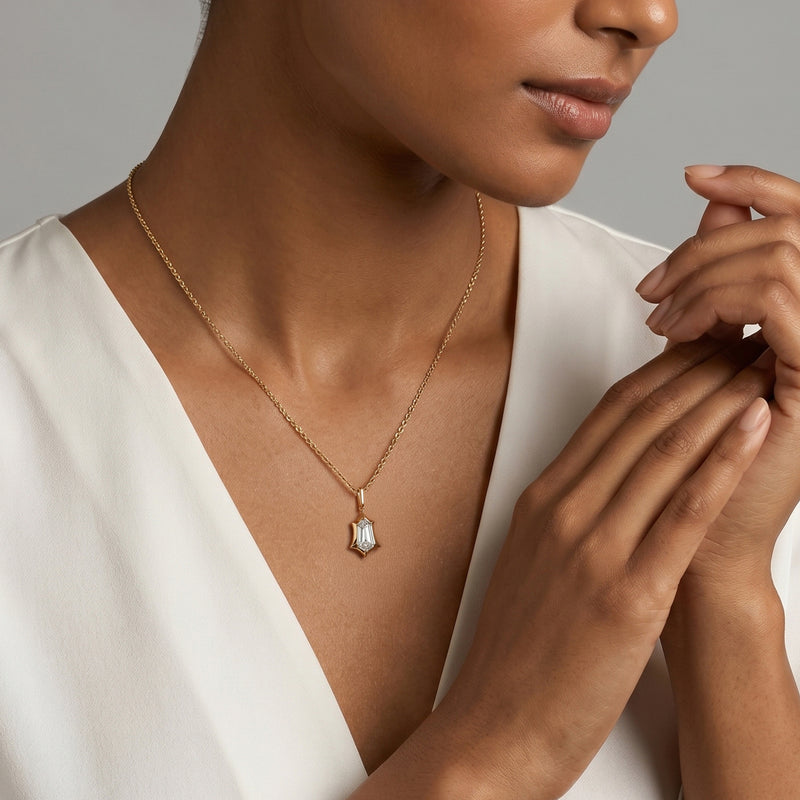 Marcelli Sheild Cut Solitaire Charm