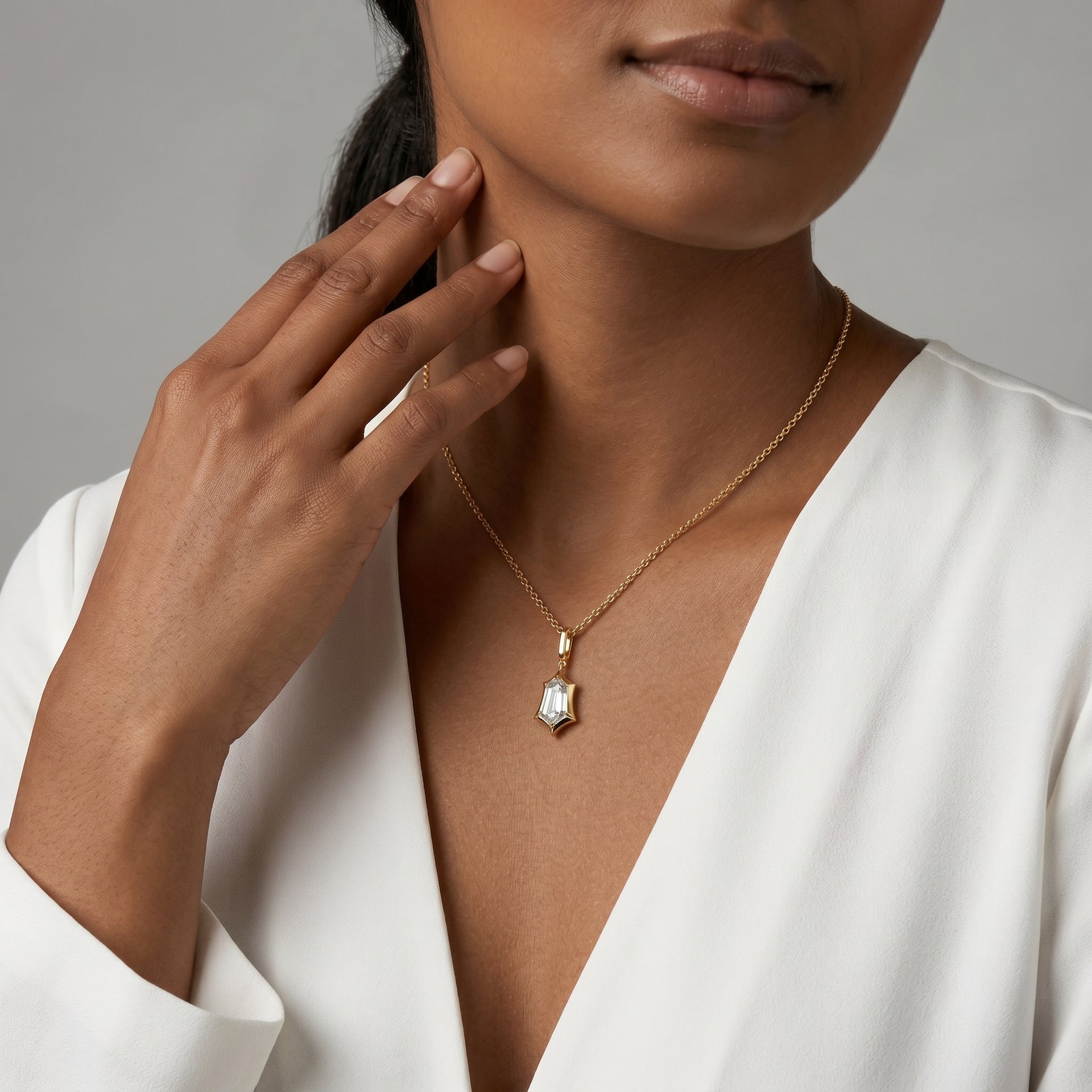 Marcelli Shield Solitaire Pendant