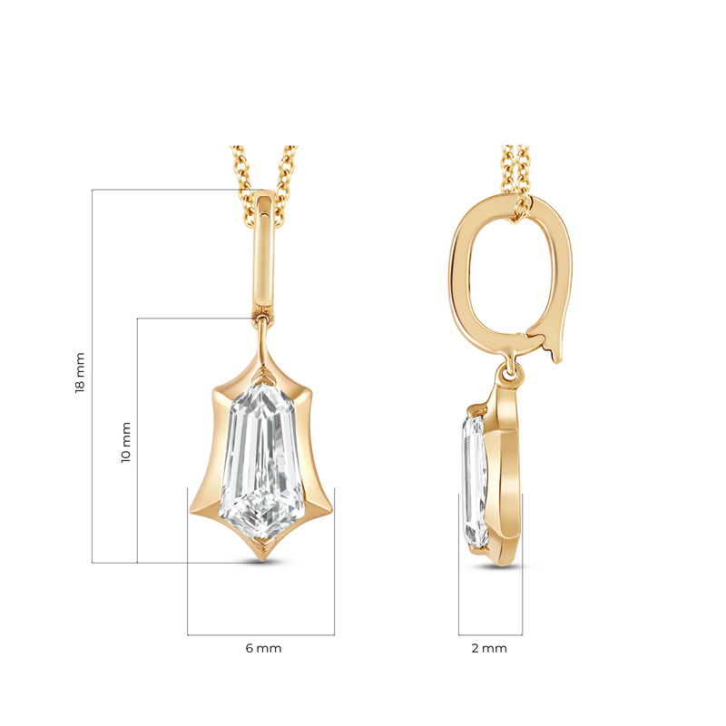 Marcelli Sheild Cut Solitaire Charm