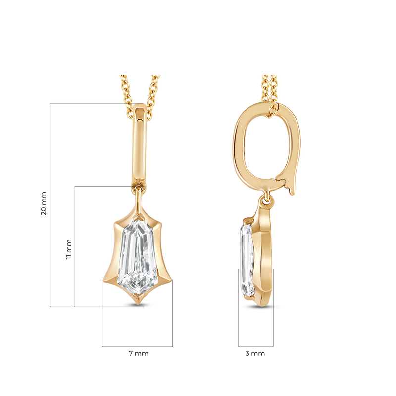 Marcelli Sheild Cut Solitaire Charm