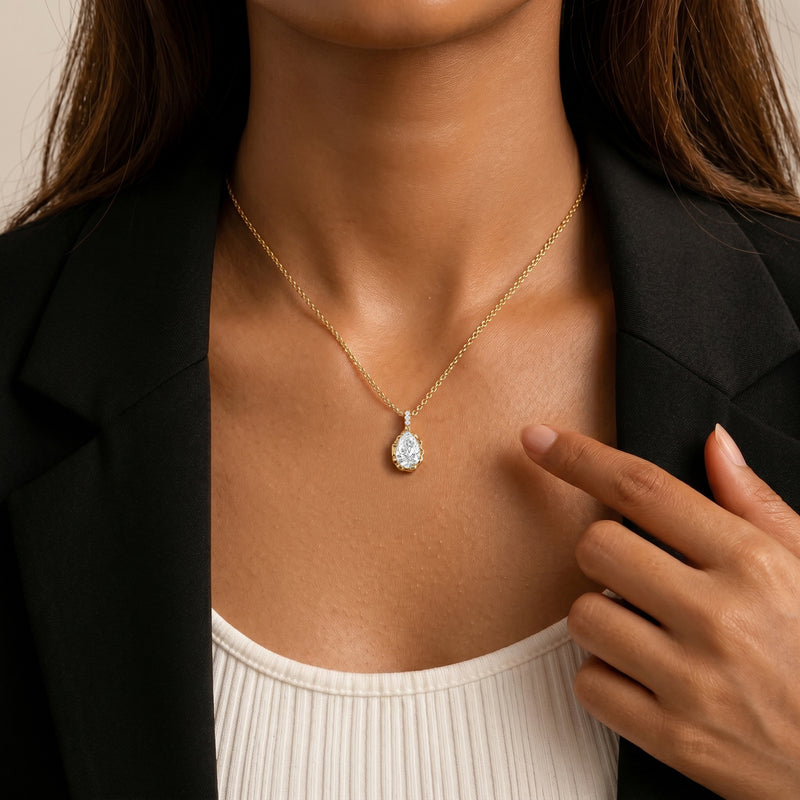 Icona Pear Solitaire Charm