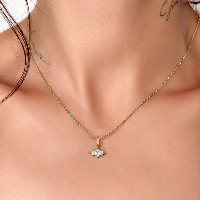Marcelli East-West Marquise Solitaire Charm