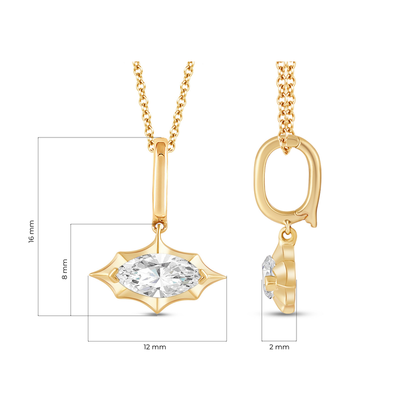 Marcelli East-West Marquise Solitaire Charm