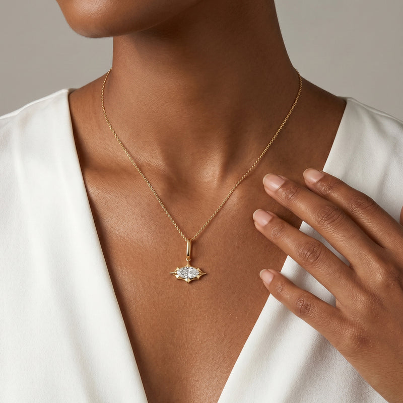 Marcelli East-West Marquise Solitaire Charm