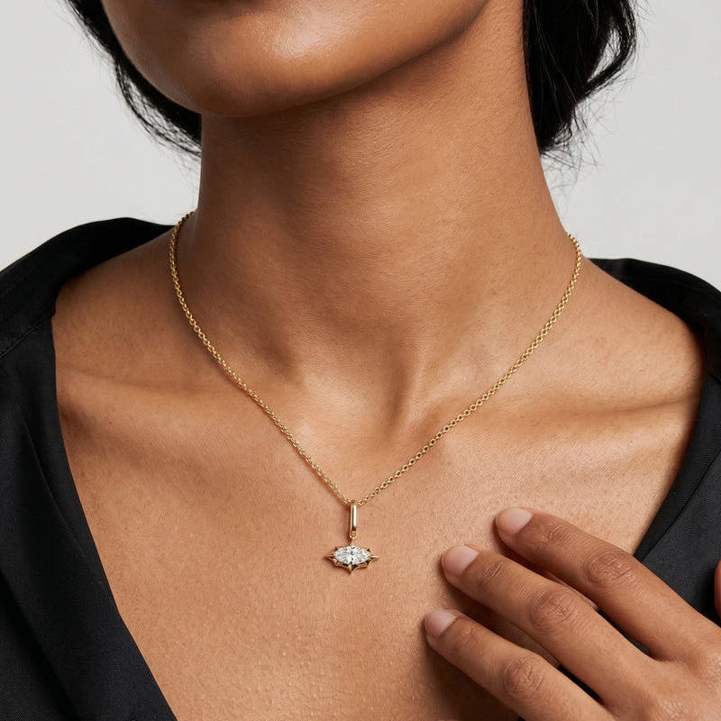 Marcelli East-West Marquise Solitaire Charm
