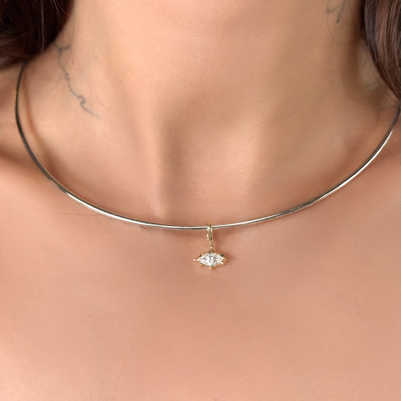 Marcelli East-West Marquise Solitaire Charm