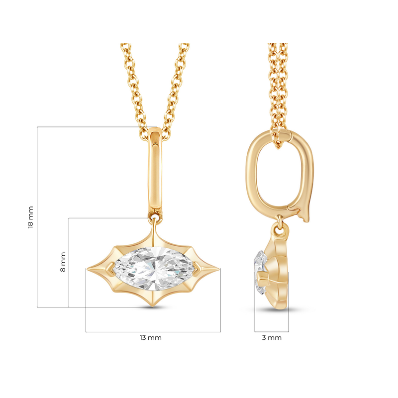 Marcelli East-West Marquise Solitaire Charm