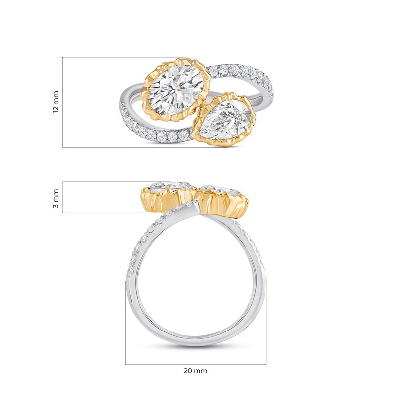 Contraria Two Stone Ring