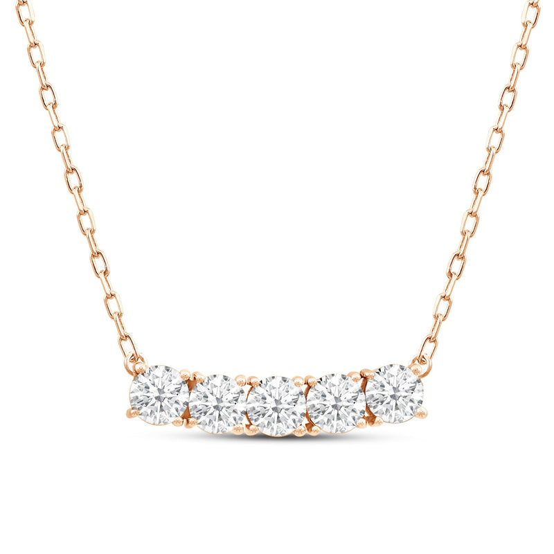 Dainty Five Stone Diamond Necklace