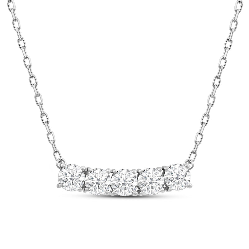Dainty Five Stone Diamond Necklace