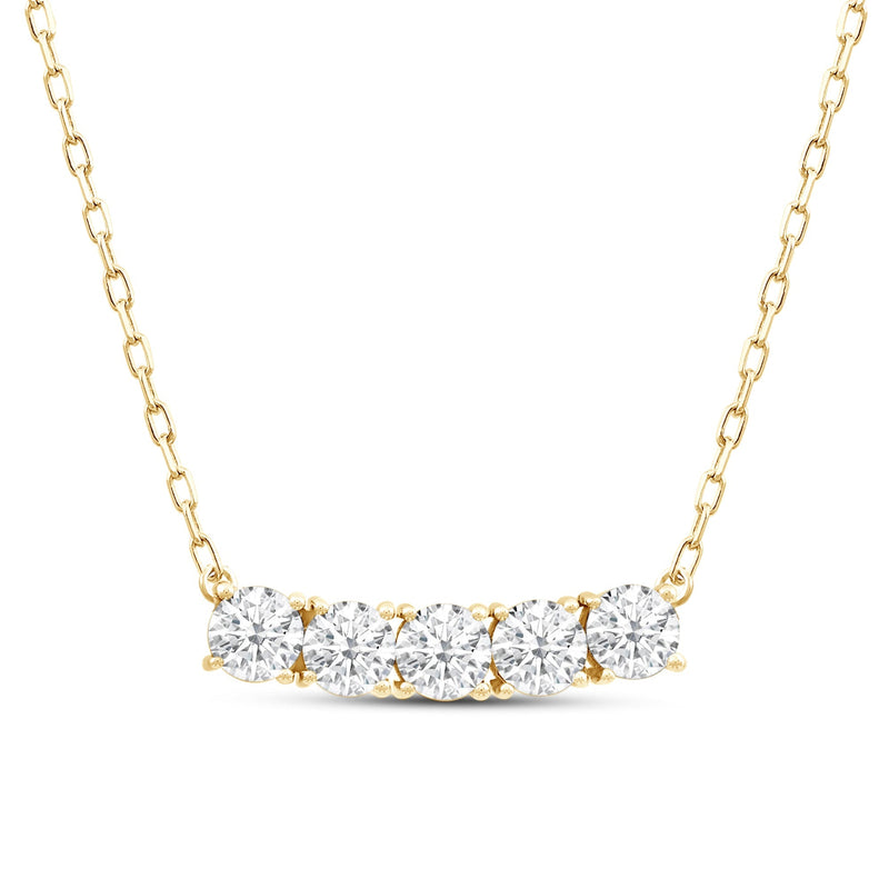 Dainty Five Stone Diamond Necklace
