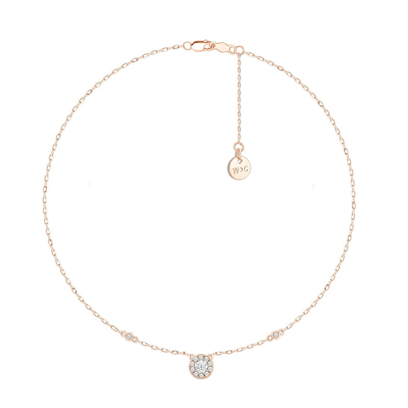 Composite Diamond Station Fashion Necklace