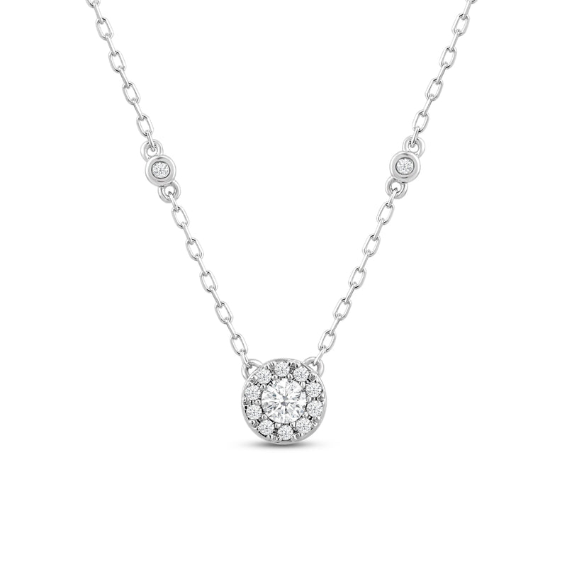 Composite Diamond Station Fashion Necklace