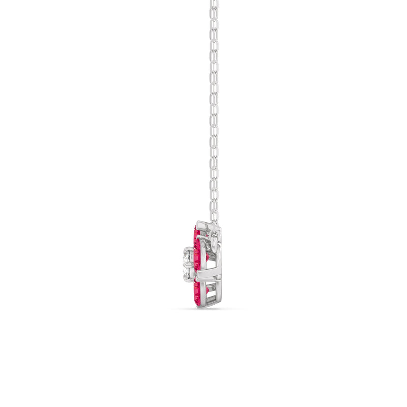 Ruby and Diamond Hydrangea Necklace