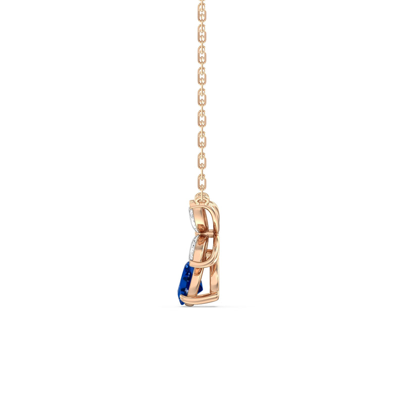 Sapphire and Diamond Tulip Drop Necklace
