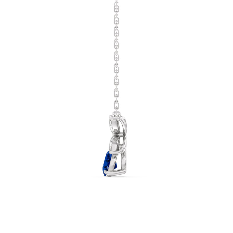 Sapphire and Diamond Tulip Drop Necklace