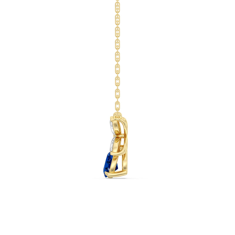 Sapphire and Diamond Tulip Drop Necklace