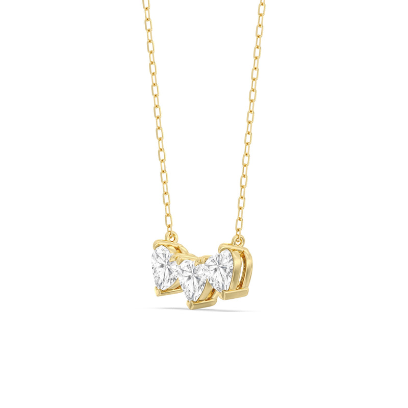 Trio Heart Cluster Diamond Necklace