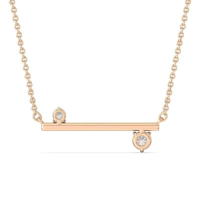Diamond Accent Bar Necklace in Ceramic
