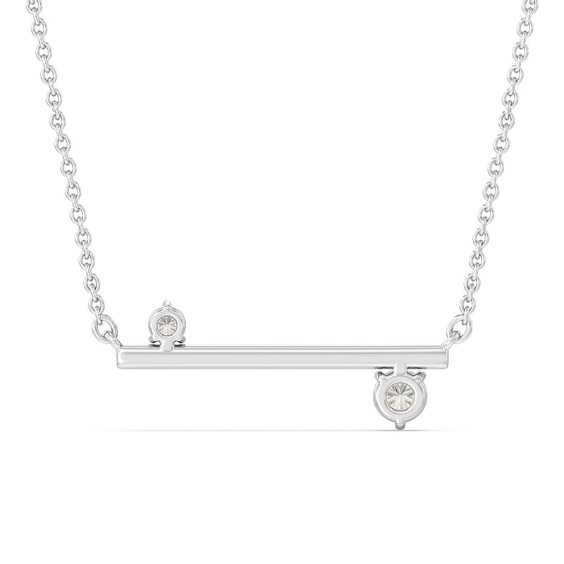 Diamond Accent Bar Necklace in Ceramic