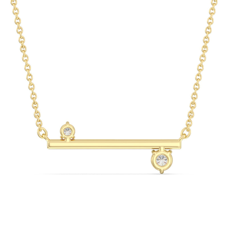 Diamond Accent Bar Necklace in Ceramic