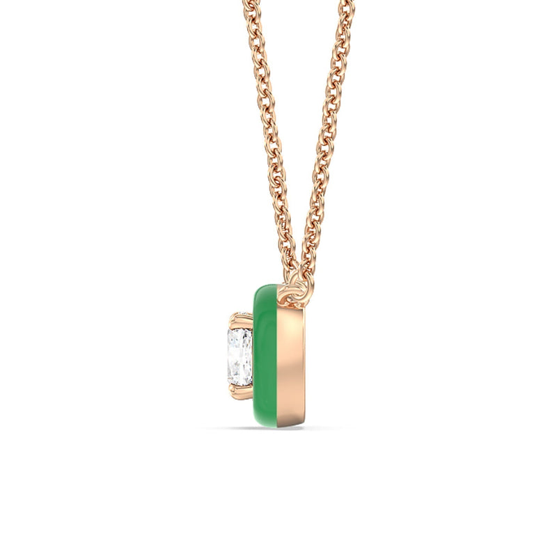 Classic Cushion Bezel Necklace in Ceramic