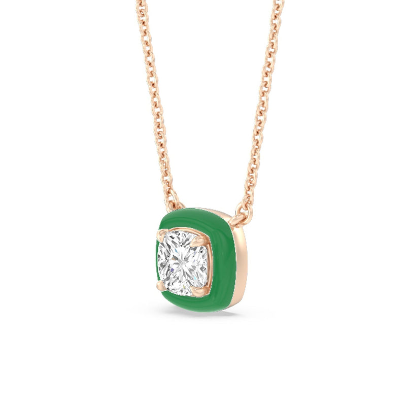Classic Cushion Bezel Necklace in Ceramic
