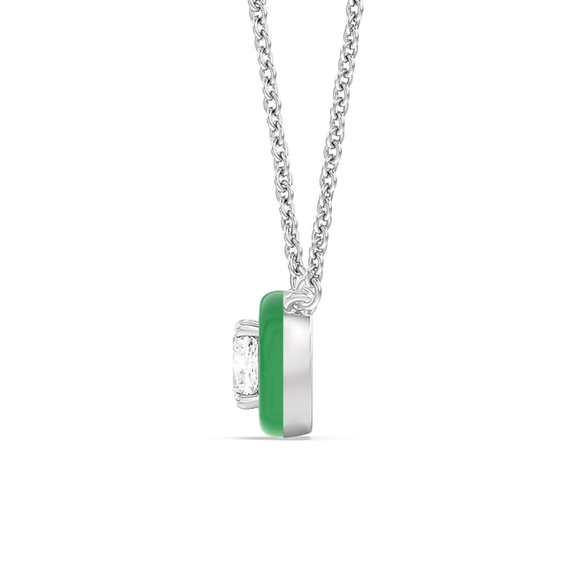 Classic Cushion Bezel Necklace in Ceramic