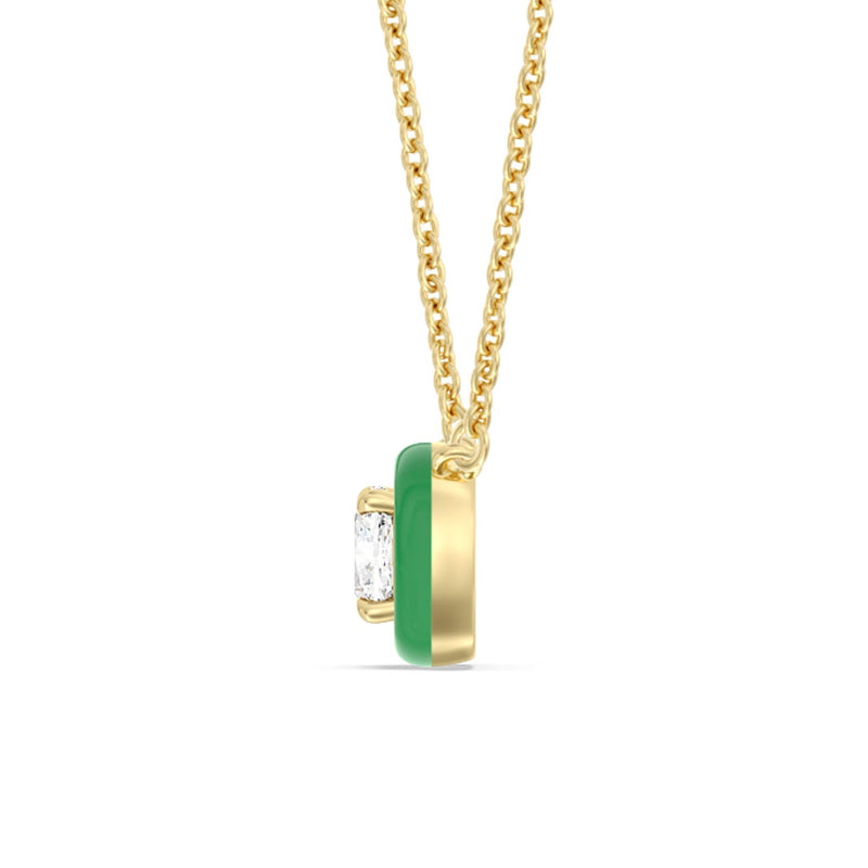 Classic Cushion Bezel Necklace in Ceramic