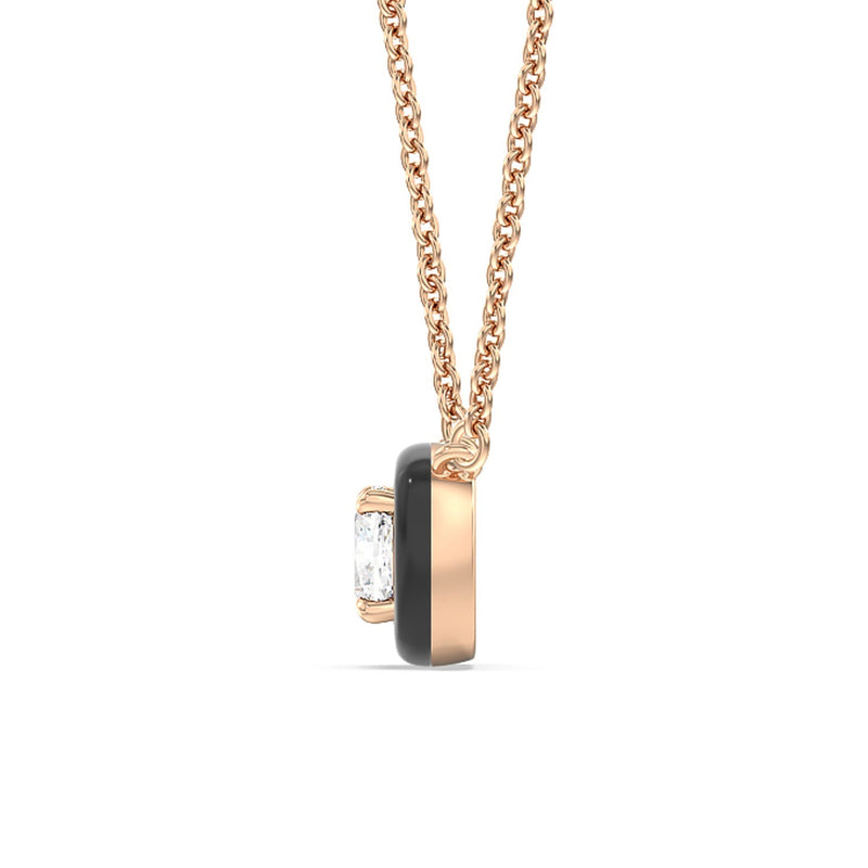 Classic Cushion Bezel Necklace in Ceramic