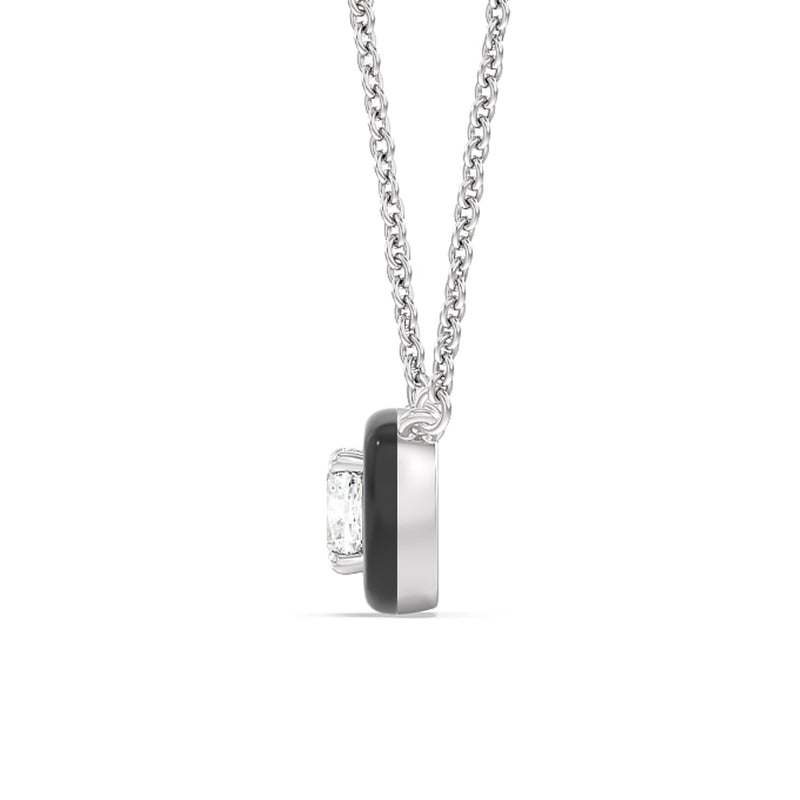 Classic Cushion Bezel Necklace in Ceramic
