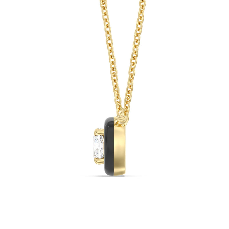 Classic Cushion Bezel Necklace in Ceramic