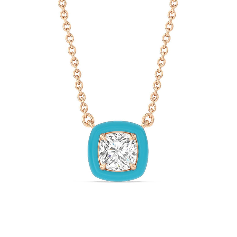 Classic Cushion Bezel Necklace in Ceramic