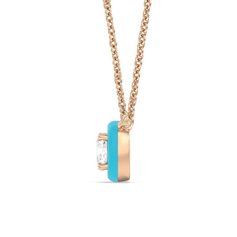 Classic Cushion Bezel Necklace in Ceramic